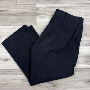 Vintage Polo Ralph‎ Lauren Men's Pinstripe Twill Work Pants 40x29 Black Heavy